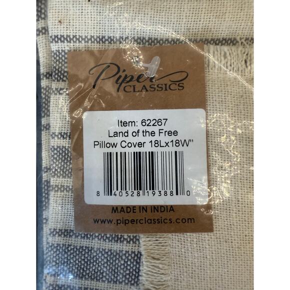 Piper’s Classics 18x18 “Land of the Free” Pillow Cover - new in pack - Picture 7 of 7
